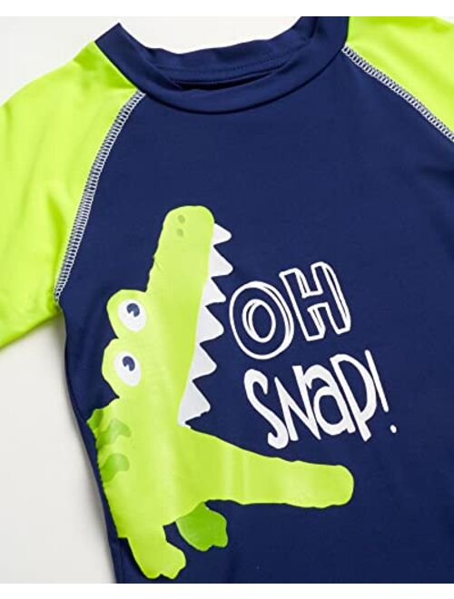 Quad Seven Baby Boys' Rash Guard Set - 2 Piece Bathing Suit Trunks and Rash Guard Swim Shirt (2T-7)