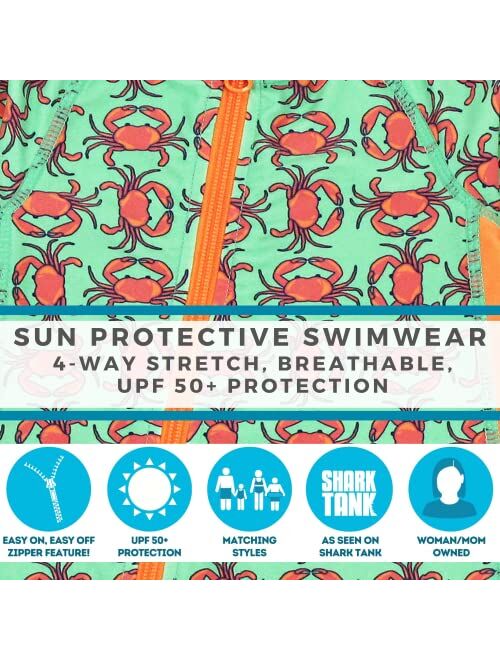 SwimZip UPF 50+ Boys Long Sleeve Sunsuit (Multiple Colors)