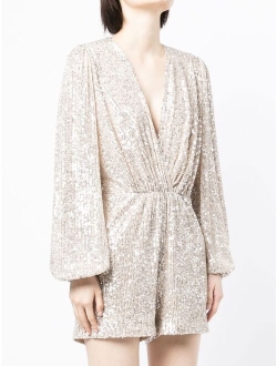 In The Mood For Love sequinned long-sleeve playsuit