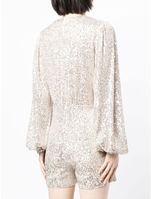In The Mood For Love sequinned long-sleeve playsuit