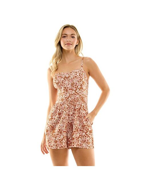 Juniors' Lily Rose Sleeveless Molded Cup Romper