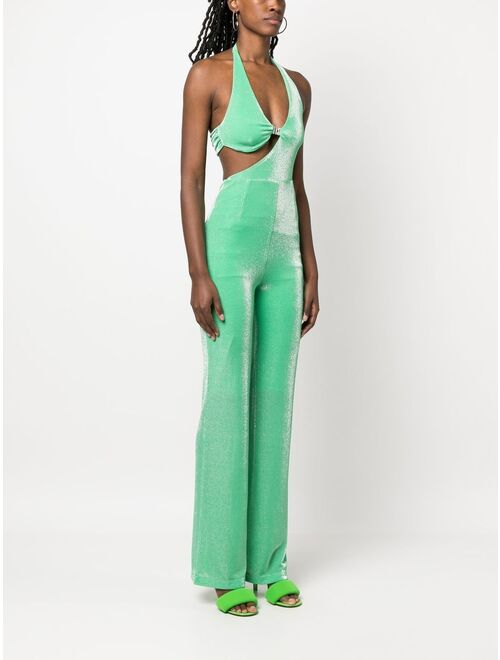 ROTATE cut-out detailing metallic jumpsuit