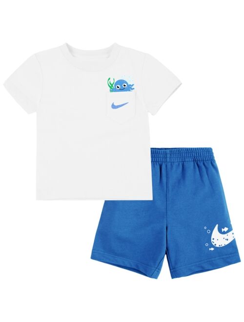 NIKE Little Boys Coral Reef Short Sleeve Jersey Set