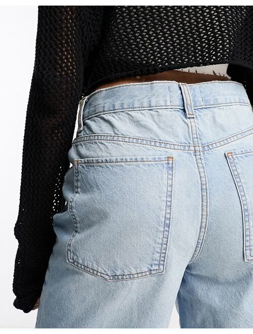 ASOS Tall ASOS DESIGN Tall denim bermuda shorts in lightwash blue