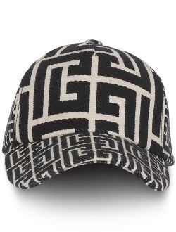 monogram-pattern baseball cap