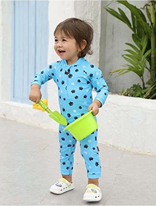 weVSwe Baby Toddler Sun Protection Rash Guard Swimsuit with Crotch Zipper