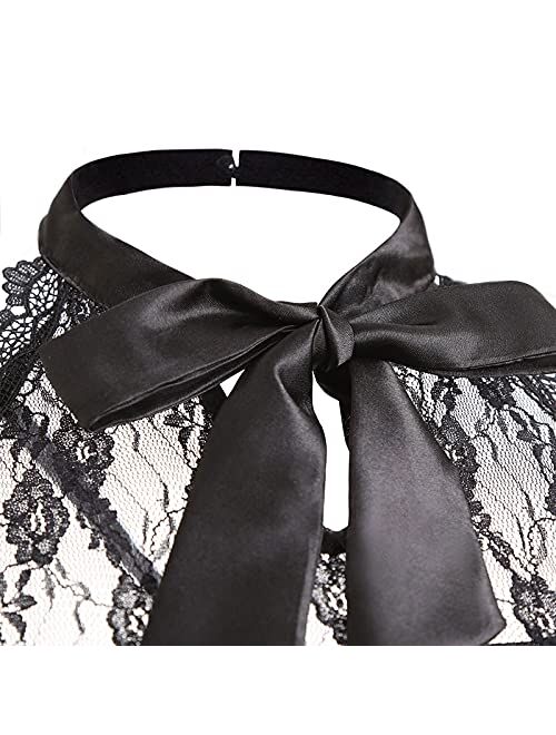 SHOPESSA Women's Sleeveless Gothic Dress with Corset Halter Lace Swing Cocktail Dress Formal Halloween Punk Hippie Dresses