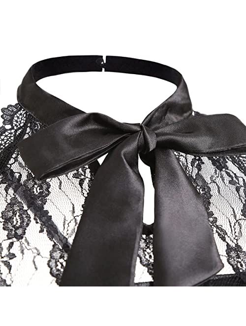 Odizli Women's Sleeveless/Long Sleeves Gothic Dress with Corset Halter Lace Swing Cocktail Dress