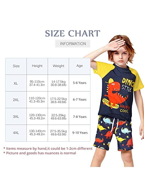 ZukoCert Boys' Swimwear Kids Long Sleeve Two Piece Rash Guard UPF 50+ Sun Protection in 3-10 Years Rash Guard for Boys