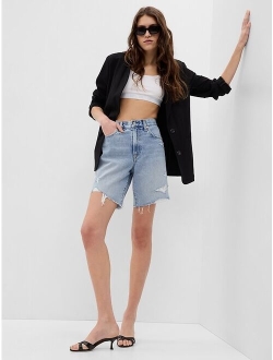 8" Mid Rise '90s Loose Denim Bermuda Shorts with Washwell