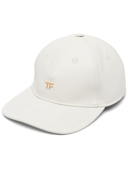 TOM FORD logo-lettering leather cap