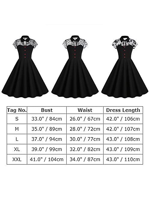 Iwemek Women Mesh Floral Embroidery Vintage Cocktail Swing Dress Illusion 50s Goth Flared A line Casual Wedding Prom Evening Dress