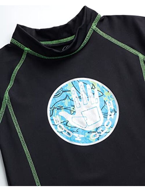 Body Glove Boys Rash Guard Set UPF 50+ Short Sleeve Swim Shirt and Bathing Suit Trunks Swimwear Set for Boys (4-12)
