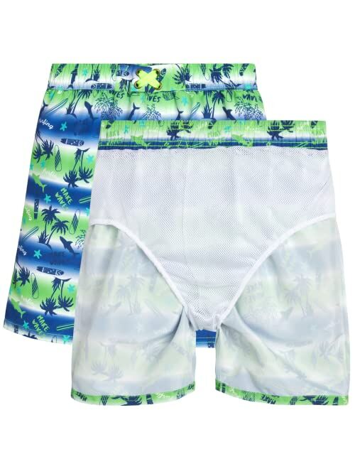 Quad Seven Boys' Rashguard Set - Short Sleeve Swim Shirt and Bathing Suit Set (Size: 5-12)