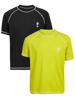 iXtreme Boys Rash Guard Shirts 2 Pack UPF 50+ Quick Dry Sand and Sun Protection Swim Shirts Kids Swimwear T-Shirt (5-18)