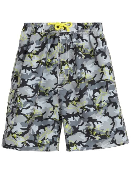 Quad Seven Boys' Swim Trunks - 2 Pack Quick Dry Board Shorts Bathing Suit (Size: 8-18)