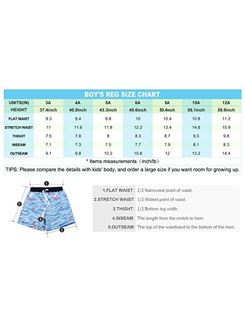 SOLOCOTE Boys Swim Trunks Beach Board Sorts Bathing Swimsuit UPF 50+ Quick Dry Kids Suit