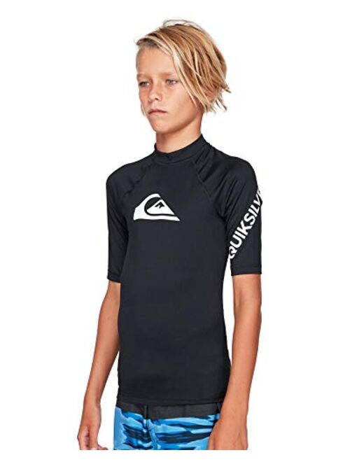 Quiksilver Boys' All Time Short Sleeve Youth Rashguard Surf Shirt