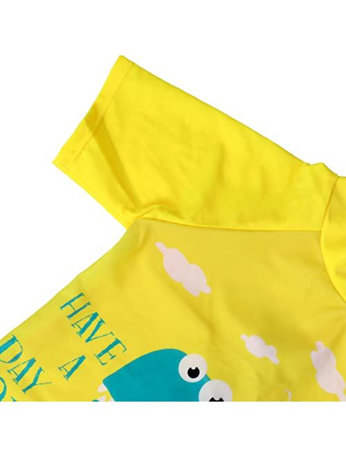 Liuone YAGATA Toddler Boys Two Piece Bathing Suits Short Sleeve Boys Swim Sets UPF50+ Sun Protection Dinosaur Swimwear