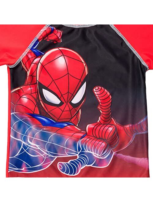 Marvel Spider-Man Pullover Rash Guard and Swim Trunks Toddler to Big Kid