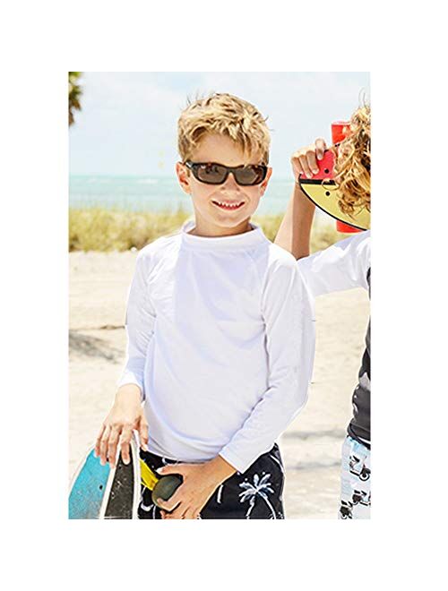 Bestry Boys' Long Sleeve Rashguard Swim Shirt Kids Toddler Swimwear Surf Tops UPF 50+ Sun Protection