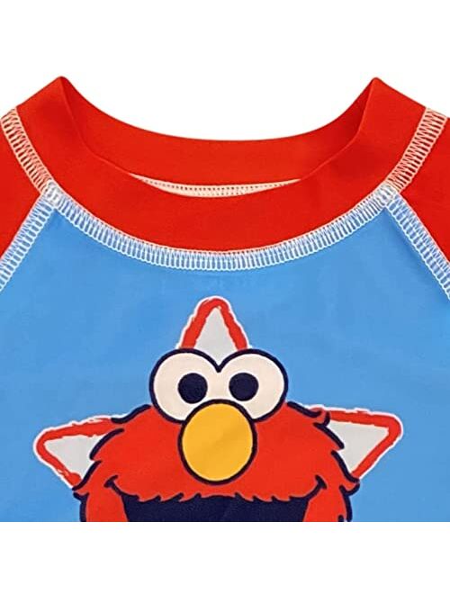 Sesame Street Elmo Baby Pullover Rash Guard and Swim Trunks Outfit Set Infant to Toddler
