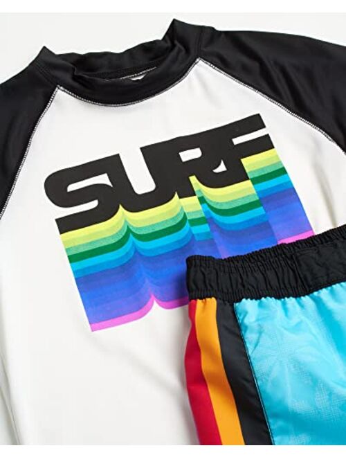 iXtreme Boys' Rash Guard Set - 4 Piece UPF 50+ Swim Shirt and Bathing Suit Trunks (12M-18)