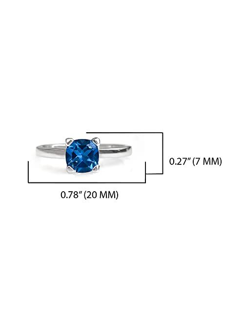 YoTreasure 1.82 ct. t.w. London Blue Topaz Solitaire Ring 925 Sterling Silver Jewelry