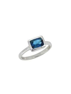 YoTreasure 1.74 ct. t.w. London Blue Topaz Solitaire 925 Sterling Silver Ring