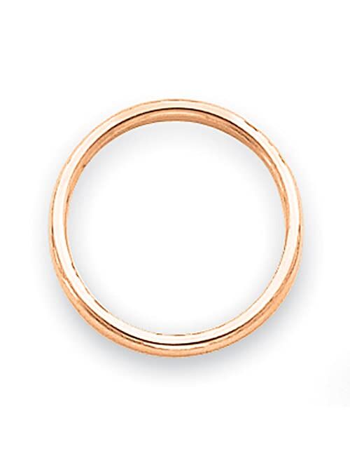 ICE CARATS 14k Rose Gold 2mm Stackable Ring Size 7 Wedding Classic Domed Fine Jewelry For Women Gifts For Her