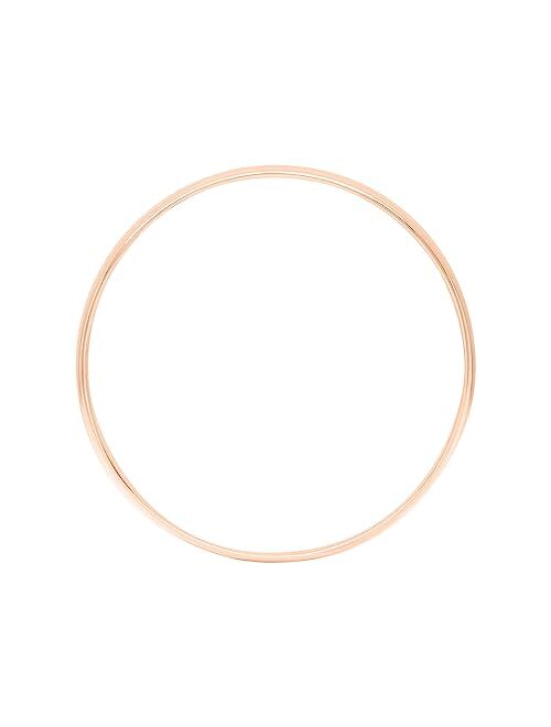 Brilliant Expressions 4MM Solid Gold Rings for Women - Lightweight 10K or 14K Yellow, White, or Rose Gold Jewelry; Durable Plain Wedding Band for Women; Comfortable, Poli