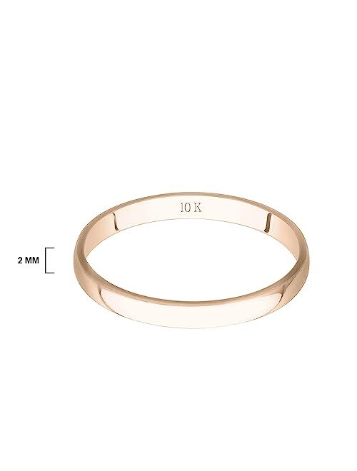 Brilliant Expressions Women's 10K or 14K Rose, White or Yellow Gold 2MM Petite Classic Plain Wedding Band