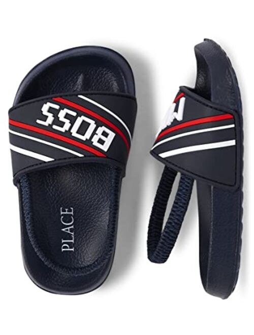 The Children's Place Boy's and Toddler Slides with Backstrap Sandal