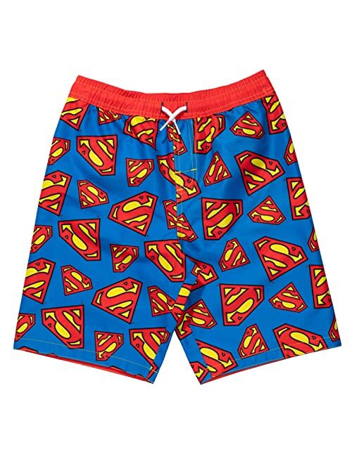 DC Comics Justice League Batman Superman The Flash Cosplay Rash Guard and Swim Trunks Outfit Set Toddler to Big Kid