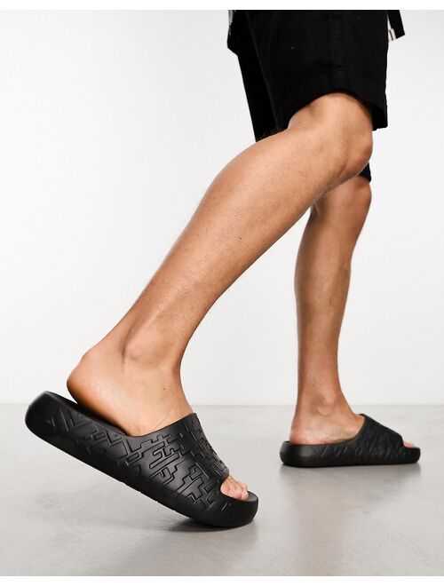 ASOS DESIGN chunky slides with texture in black