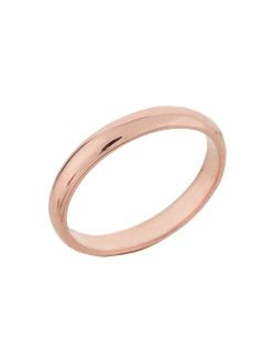 Classic Wedding Bands Classic 10k Rose Gold Comfort-Fit Band Dainty 3mm Wedding Ring for Women