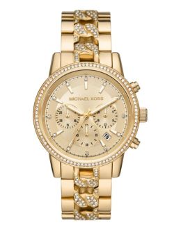 Women's Ritz Chronograph Gold-Tone Stainless Steel Bracelet Watch 41mm