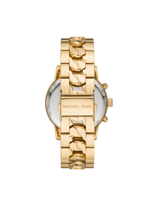 MICHAEL KORS Women's Ritz Chronograph Gold-Tone Stainless Steel Bracelet Watch 41mm