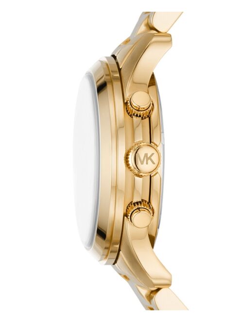 MICHAEL KORS Women's Runway Chronograph Gold-Tone Stainless Steel Bracelet Watch, 38mm