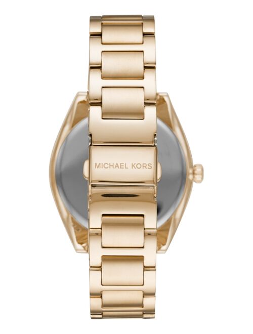 MICHAEL KORS Women's Janelle Gold-Tone Stainless Steel Bracelet Watch 42mm