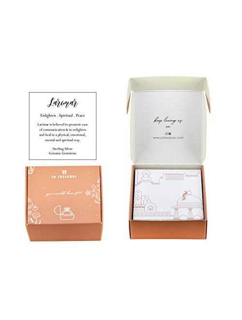 YoTreasure 6MM 925 Sterling Silver Round Larimar Stud Earrings Hypoallergenic Jewelry