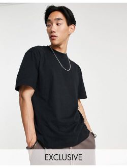 Cotton Solid Short Sleeve Cree Neck T-Shirt in black