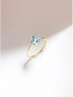 YoTreasure 1.74 Ct. Sky Blue Topaz Solid 10k Yellow Gold Solitaire Ring Jewelry