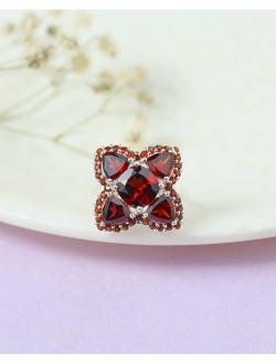 YoTreasure 5.98 Ct. Red Garnet 925 Sterling Silver Cocktail Ring Jewelry