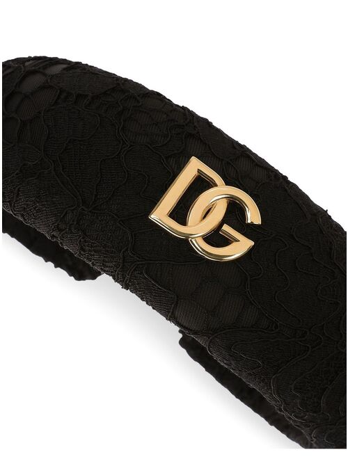 Dolce & Gabbana Kids logo-embellished lace headband