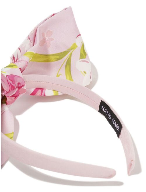 MAMA LUMA KIDS floral-print bow-detailing head band