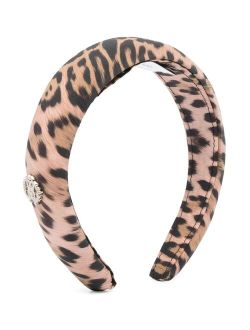 Roberto Cavalli Junior leopard-print cotton headband
