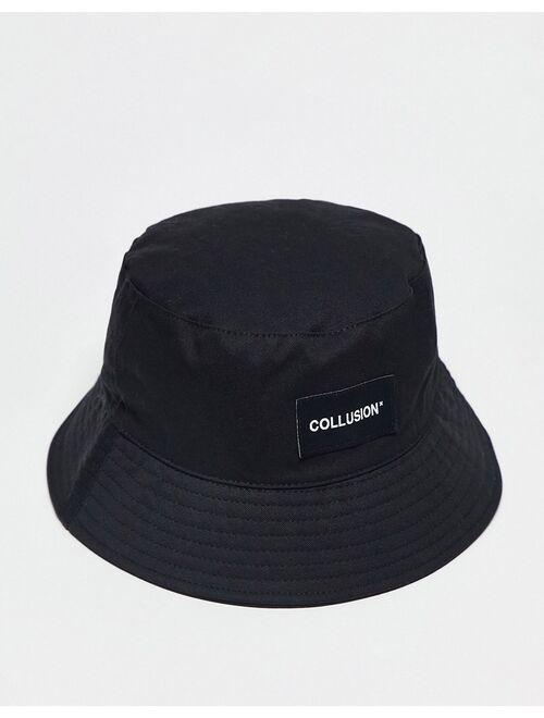 COLLUSION Unisex logo bucket hat in black