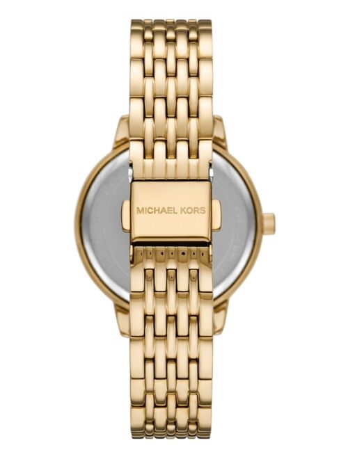 MICHAEL KORS Women's Melissa Gold-Tone Stainless Steel Bracelet Watch 35mm