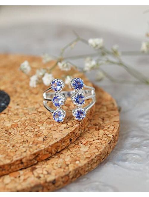 YoTreasure Stunning Tanzanite Solid 925 Sterling Silver Ring - Elegant Gemstone Jewelry